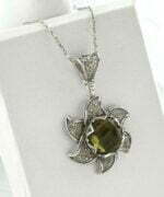 Sterling Silver Lotus Flower Pendant With Alexandrite Gemstones 3