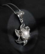 Freshwater Pearl Gemstones 925 Sterling Silver Filigree Art Lotus Flower Pendant Necklace 2