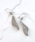 Silver Filigree Art Twisted Design Dangle Drop Earrings3