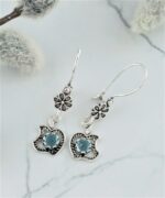 Silver Dangle Earrings Filigree Apple Design Gemstone For Women2