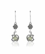 Silver Dangle Earrings Filigree Apple Design Gemstone For Women5