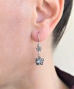 Sterling Silver Filigree Art Star Gemstone Women Dangle Earrings01