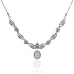 Silver Princess Necklace Gray Moonstone Gemstone Filigree Design