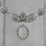 Silver Princess Necklace Gray Moonstone Gemstone Filigree Design2