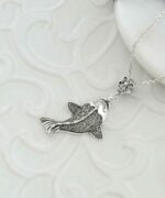 Silver Filigree Art Fish Figured Pendant Necklace3