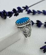 Silver Cocktail Ring Filigree Oval Turquoise Gemstone2