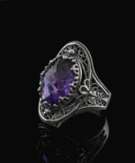 Silver Statement Ring Filigree Amethyst Gemstone For Women2