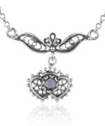 Heart to Heart Necklace Gemstone Filigree Sterling Silver1