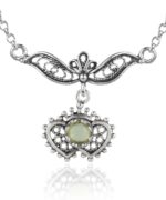 Heart to Heart Gemstone Filigree Sterling Silver Necklace1