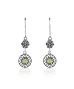 Filigree Art Sun Shaped Gemstone Women Silver Dangle Earrings 5