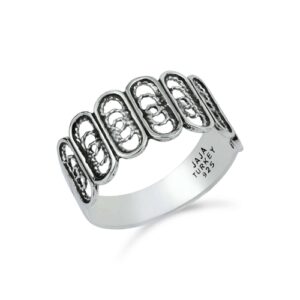 Filigree Art Sterling Silver Women Oval Design Band Ring