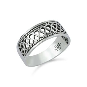 Sterling Silver Rain Drop Figured Band Ring for Women in Filigree Art