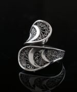 Sterling Silver Filigree Art Women Twisted Bypass Cocktail Ring 2