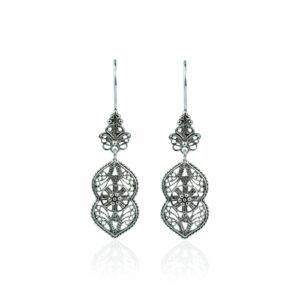 Filigree Art Paisley Figured Women Sterling Silver Dangle Drop