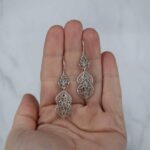 Filigree Art Paisley Figured Women Sterling Silver Dangle Drop 1