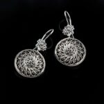 Filigree Art Spiral Flower Figured Women Sterling Silver Dangle Drop 1