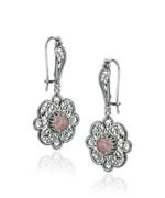 Sterling Silver Filigree Art Cherry Quartz Gemstone Women Dangle Drop