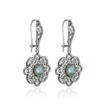 Sterling Silver Filigree Art Prasiolite Gemstone Women Dangle Drop