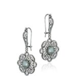 Sterling Silver Filigree Art Prasiolite Gemstone Women Dangle Drop 1